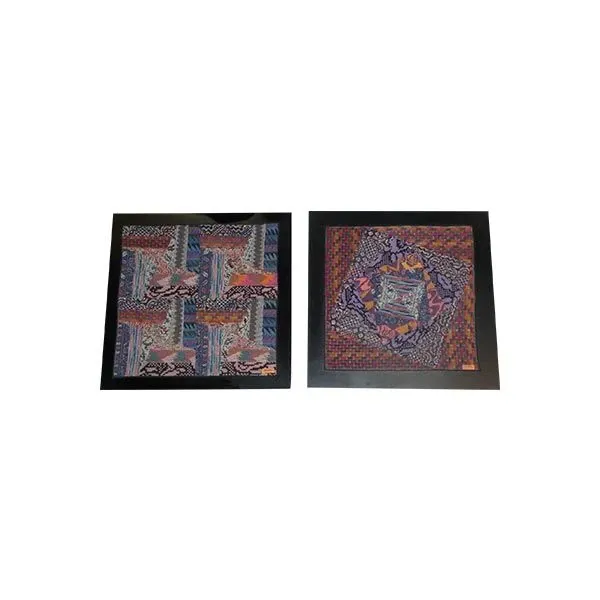 Set of 2 vintage tapestries on a wooden loom (1980s), Missoni image