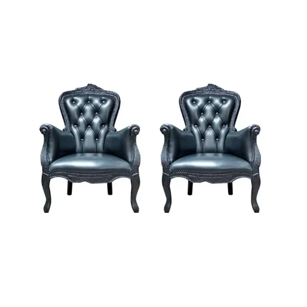 Set 2 poltrone Smoke Chair in pelle (nero), Moooi image