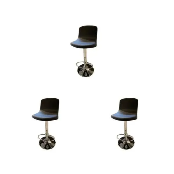 Set of 3 Joe stools in black eco-leather, Connubia image