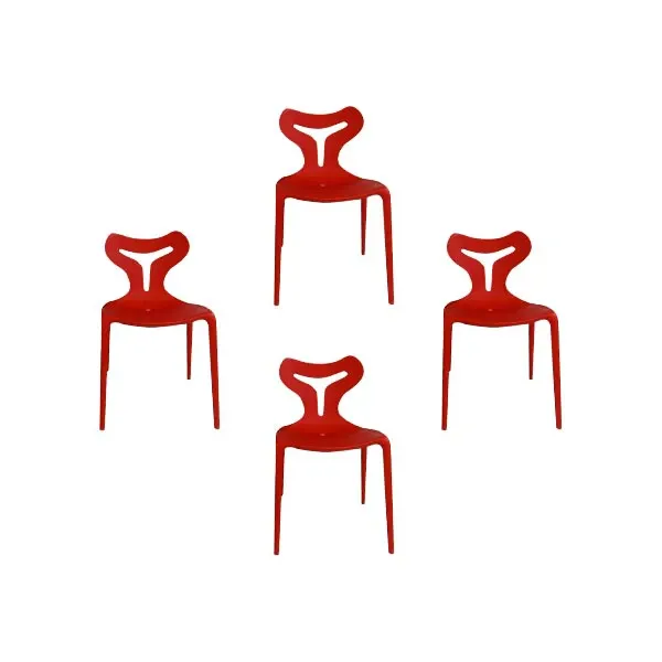 Set of 4 Area 51 chairs in polypropylene (red), Connubia image