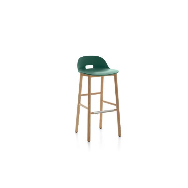 Alfi Low Back Green Bar Stool by Jasper Morrison, Emeco image