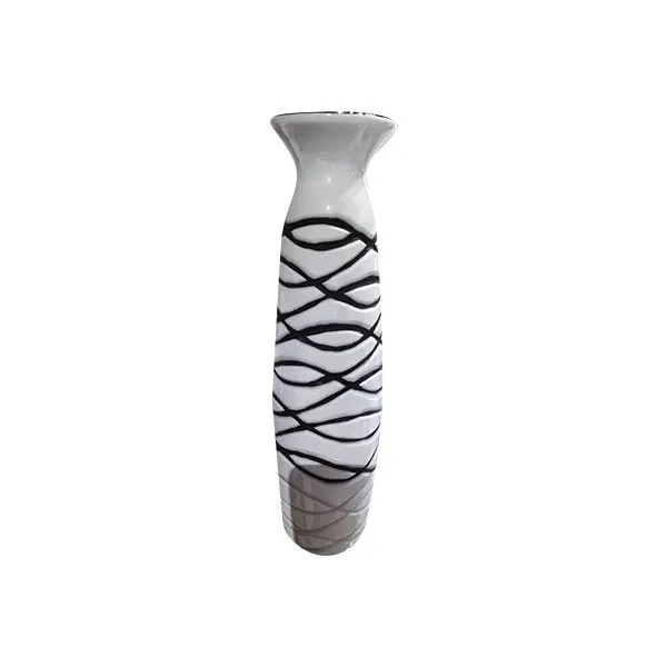 Modern Murano glass vase (black / white), image