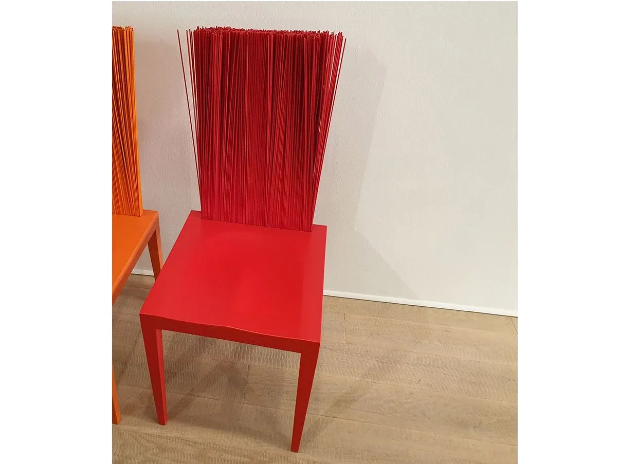 Jenette chair in polyurethane with PVC threads (red), Edra 3