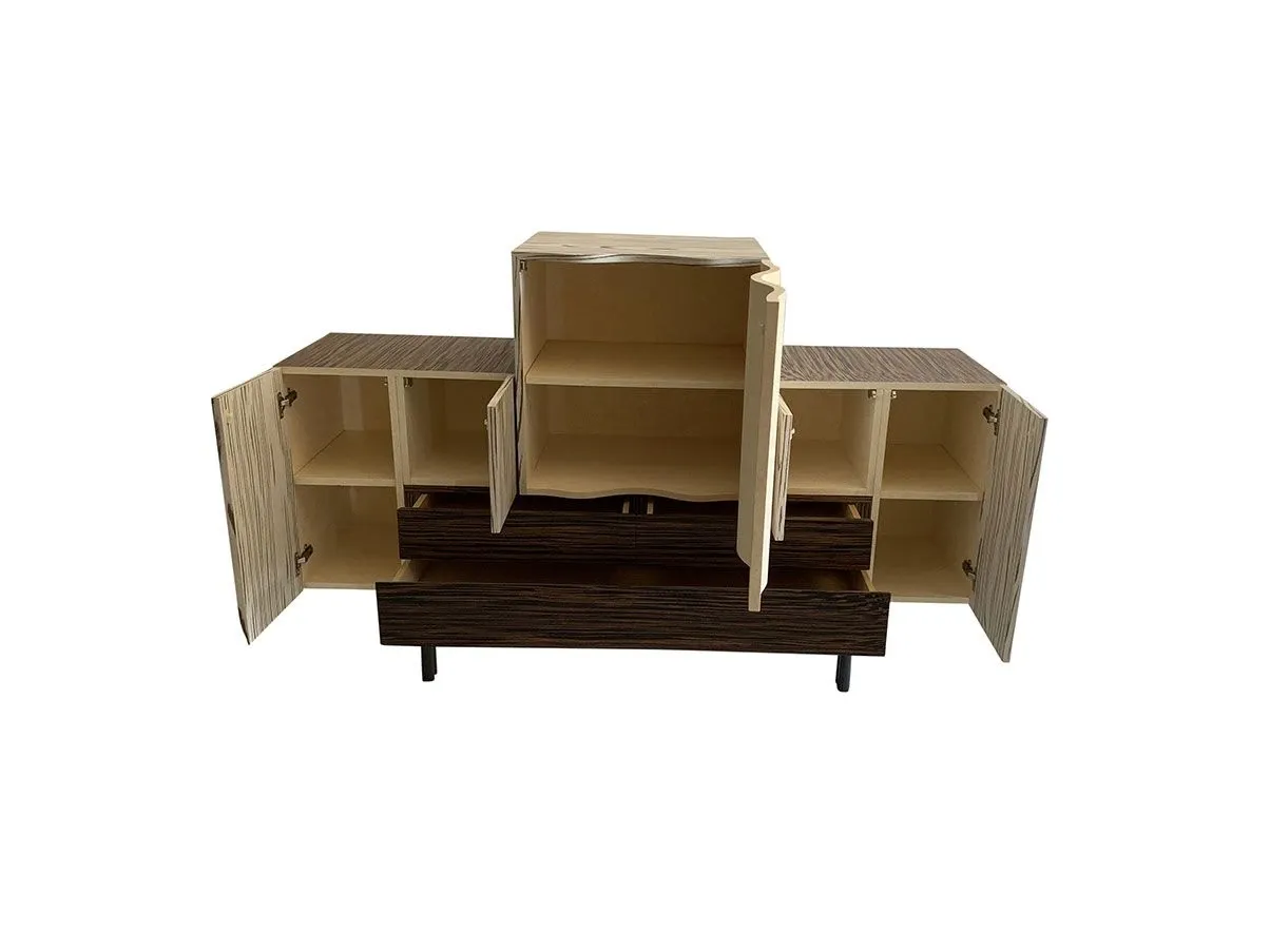 Madia FS014 stile Art Déco in legno zebrato, Carpanese Home 1