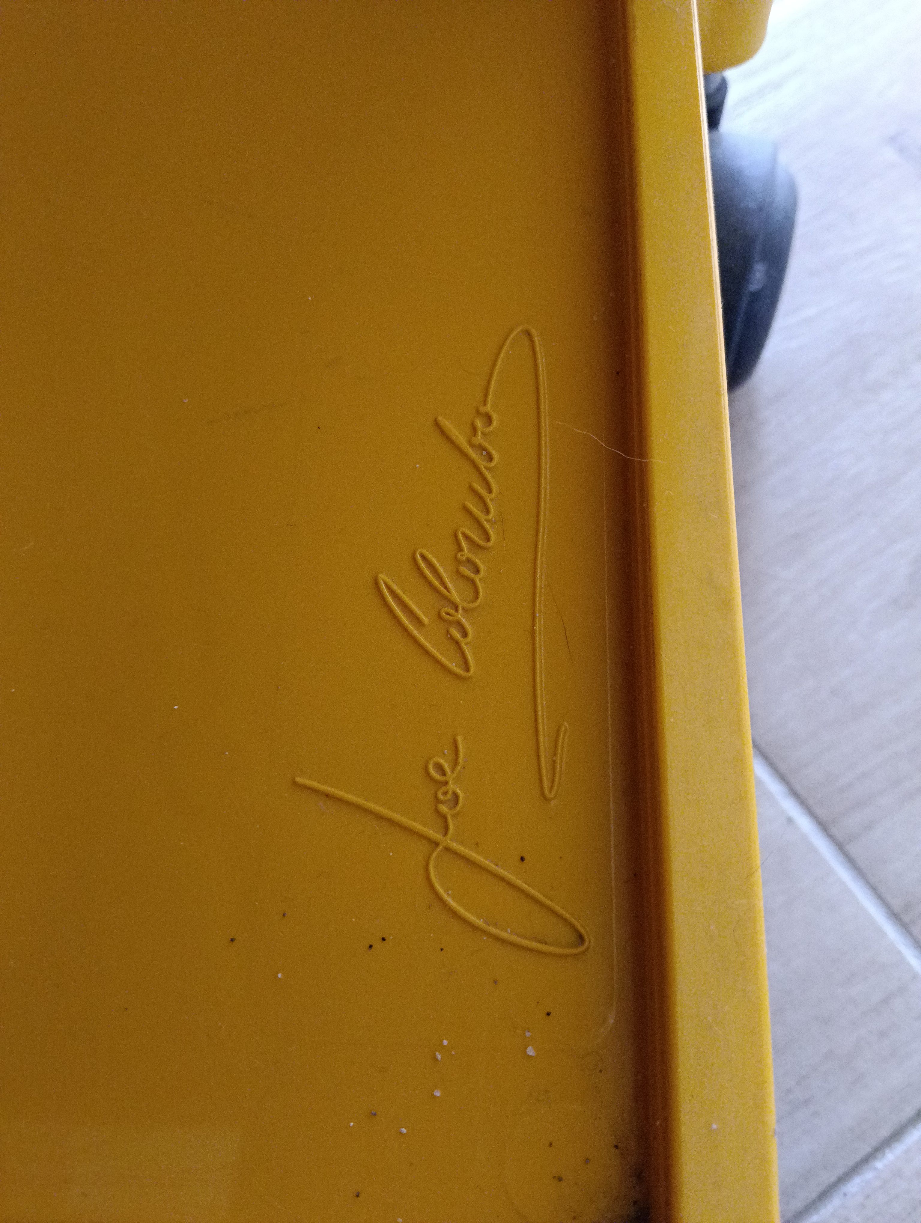 Gelber Rollcontainer von Joe Colombo (70er Jahre) Brand