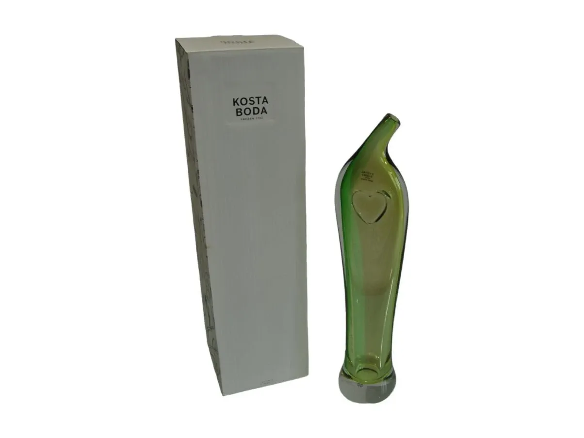 Green glass vase, Kosta Boda 1