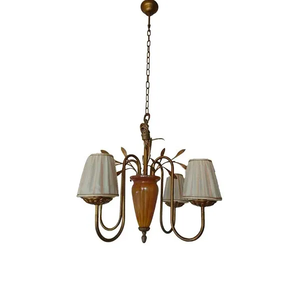 TL101 / 4 metal (golden) chandelier, Marine lampshade image