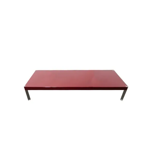 System rectangular lacquered bench (burgundy), Ivano Redaelli 1