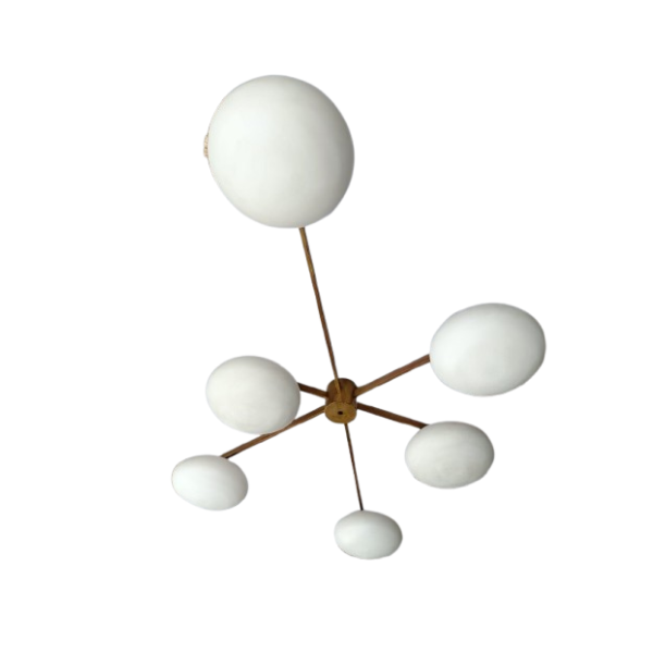 Lampada da soffitto Sei Lune di Angelo Lelii (anni '60), Arredoluce image