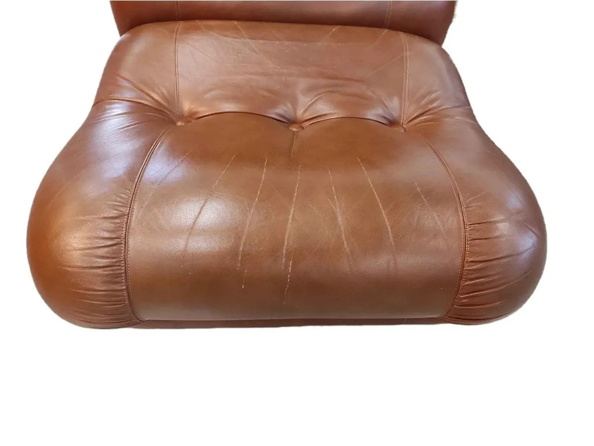Set of 4 modular armchairs with metal structure (1950s) 4