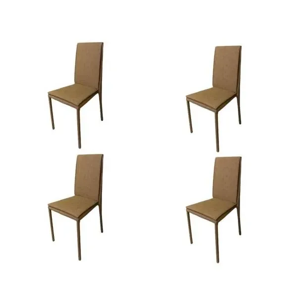 Set of 4 Kilt chairs in brown eco-leather, Zamagna 