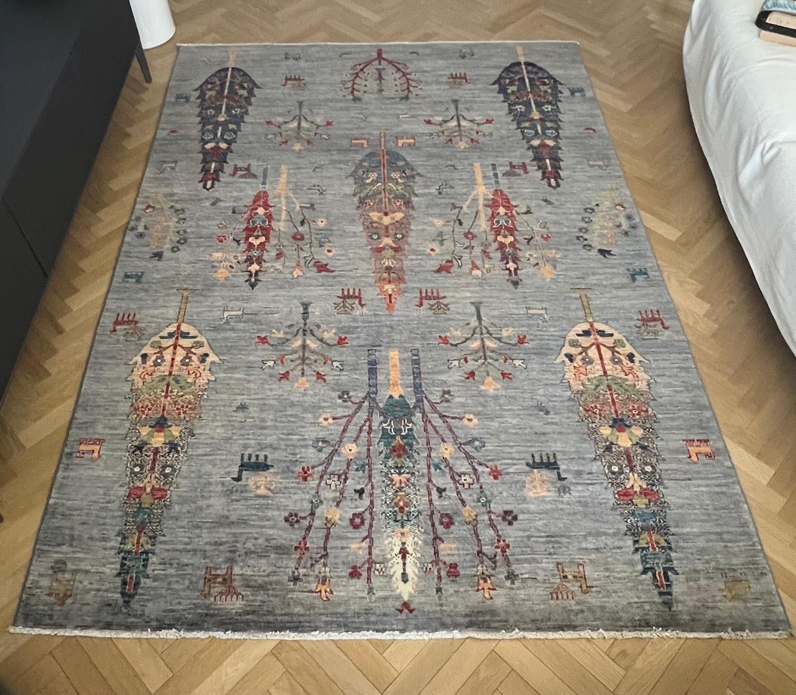 Ziegler Persian Wool Rug (Gray/Blue) Main