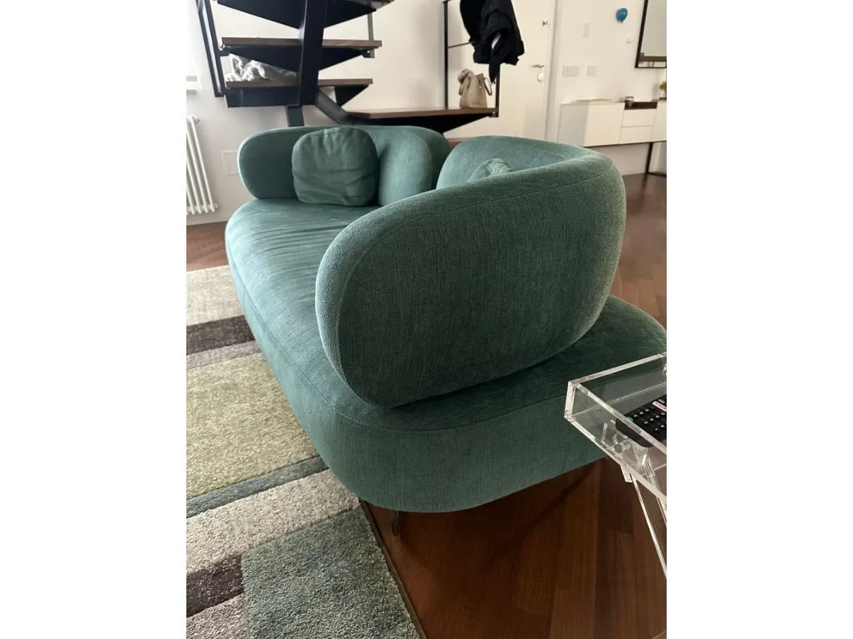 2 seater sofa in petroleum green fabric, Desiree 3