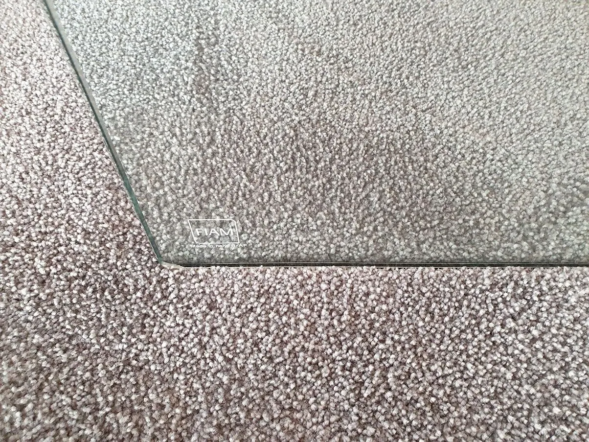 Ponte coffee table in transparent curved glass, Fiam 4