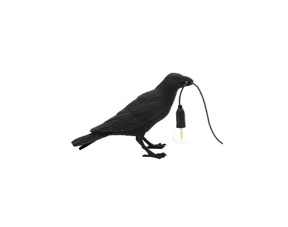 Bird Lamp Black Waiting 
