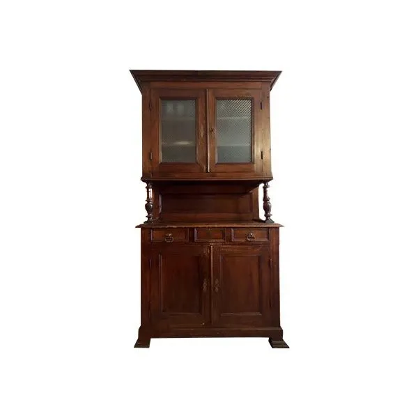 Credenza antica a doppio corpo secondo impero (XIX), image