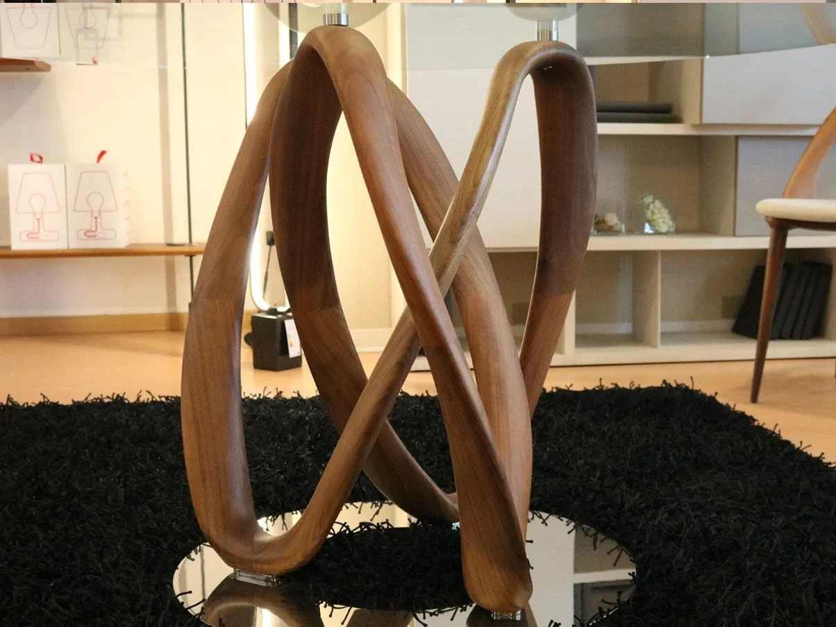 Infinity dining table with walnut wood base 1