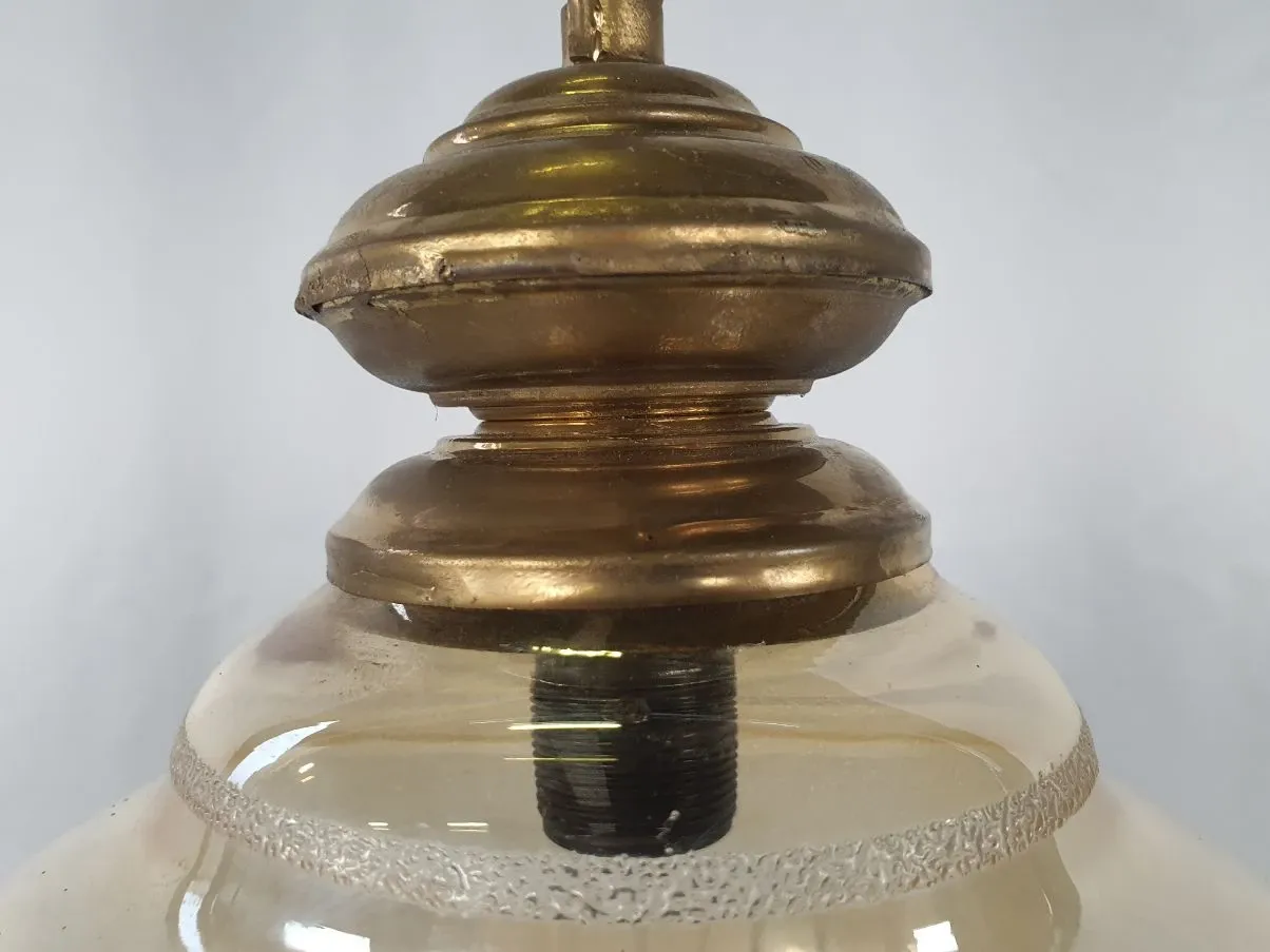 Lampada a sospensione vintage in vetro trasparente (anni'70), 7