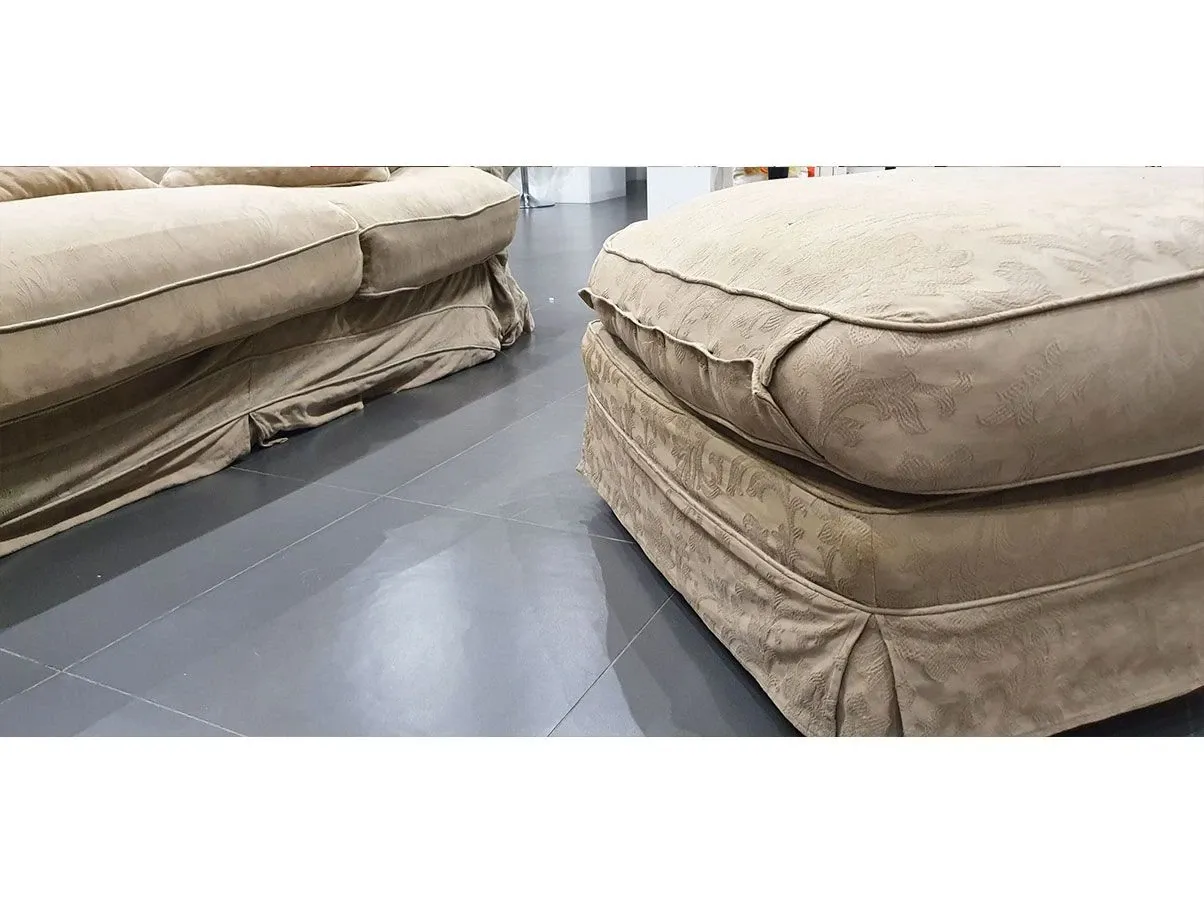 Paradiso sofa with pouf in damask fabric, Roche Bobois 2