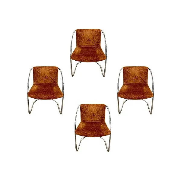 Set of 4 Lens chairs by Giovanniofferedi, Saporiti Italia image