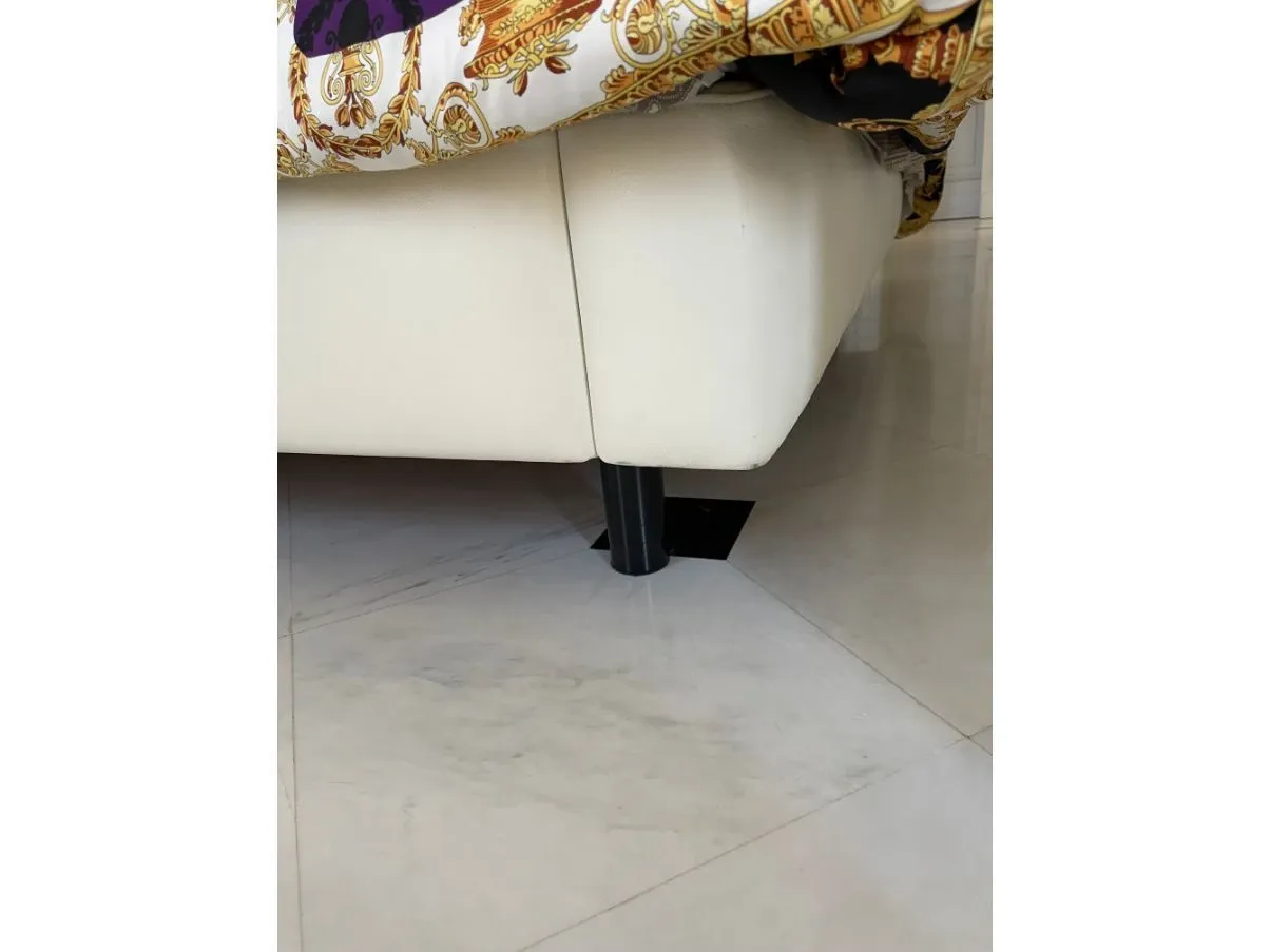 Weißes Leder Doppelbett 6