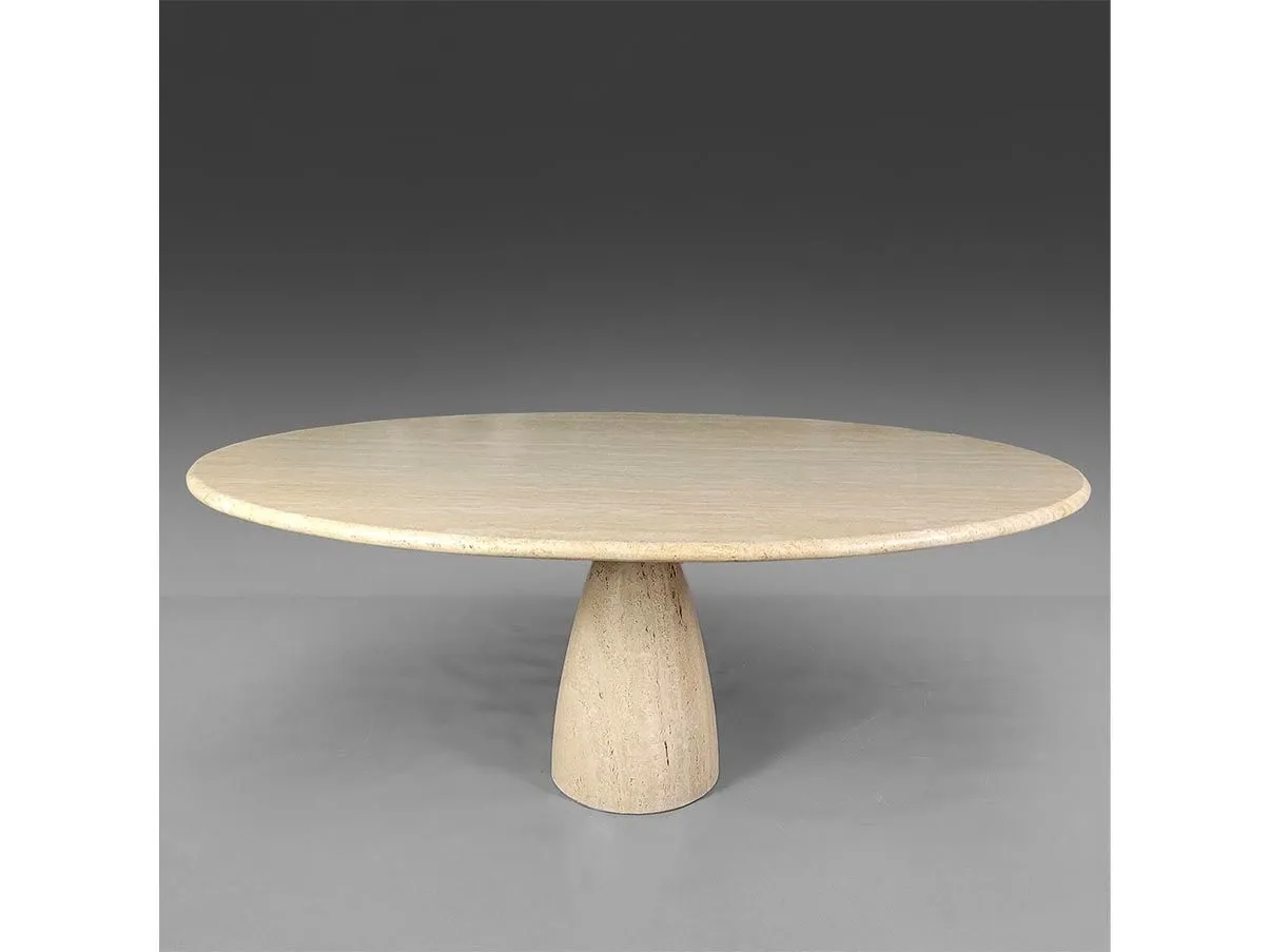 Vintage Finale Oval Table by Peter Draenert in Travertine (1970s) 1