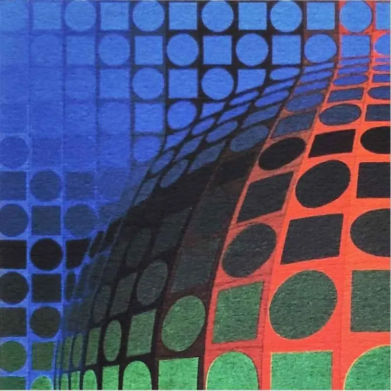 Vintage Lithografie Victor Vasarely Op Art (70er Jahre) 8