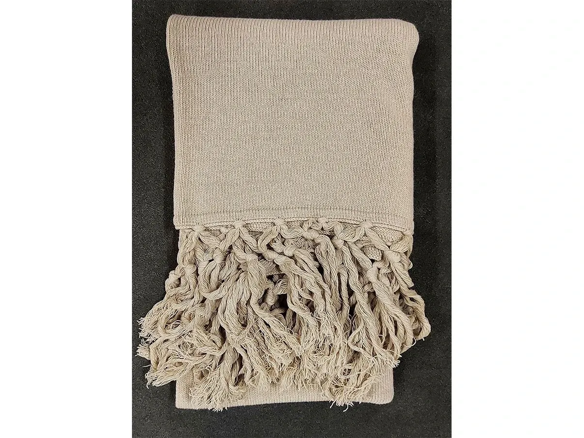 Plaid Tracey lavorazione tricot lana (beige), Ivano Redaelli 6
