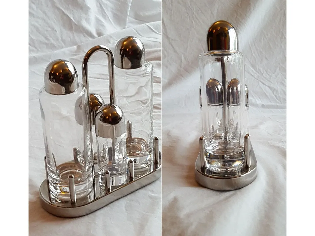 Set serie 5070 olio, aceto, sale e pepe in acciaio, Alessi 4