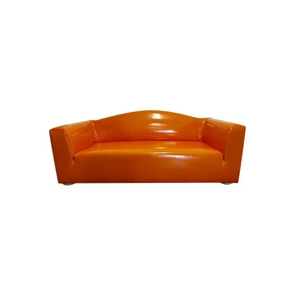 Vintage sofa in orange vinyl, Mimo image