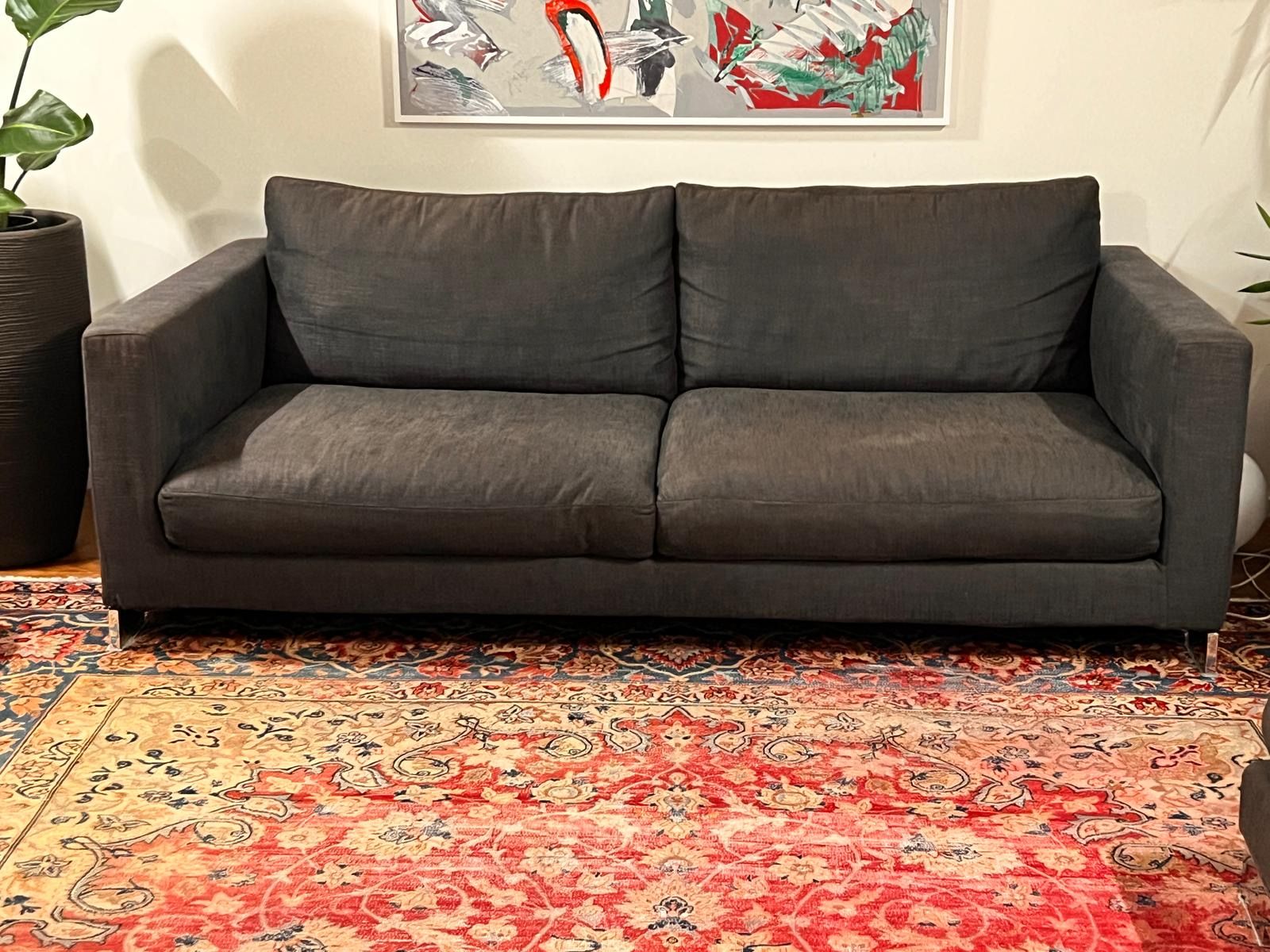 3-Seater Sofa and Reversi Ottoman in Fabric (Grey) Main