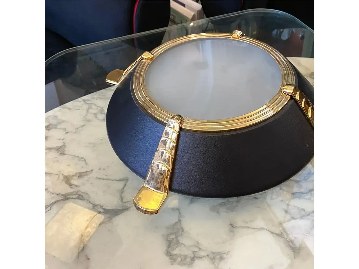 Ceiling lamp in glass and brass (1980s) 5
