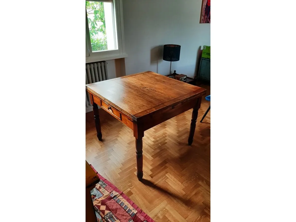 Vintage extendable square table ('900), 1