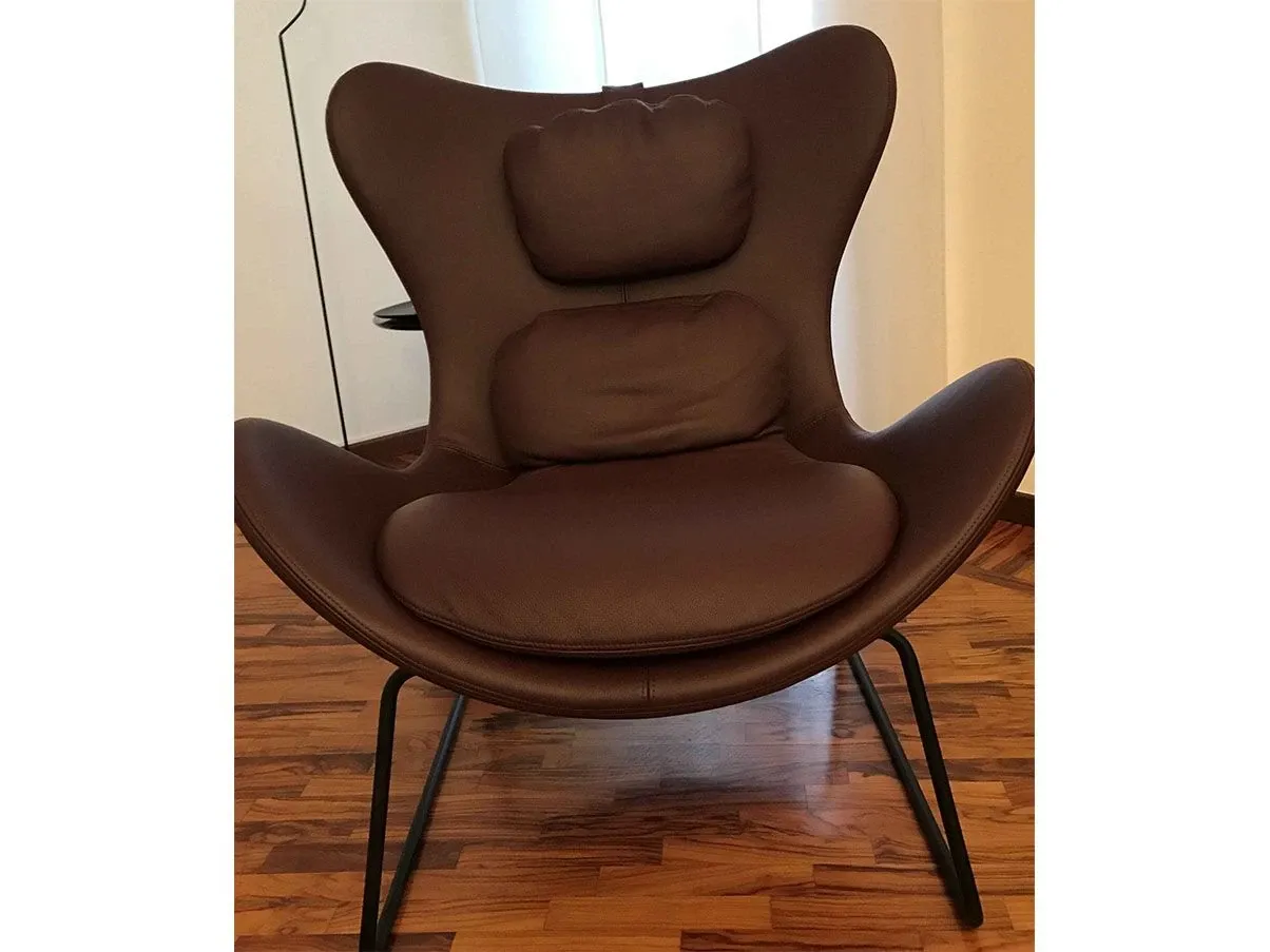 Lazy Sessel aus Metall und Leder (lila) 5