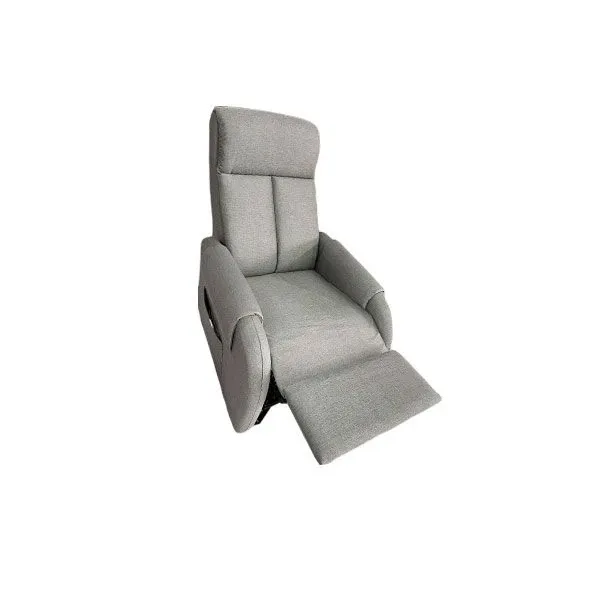 Relaxsessel Grau Aufstehhilfe aus Stoff (grau) 1