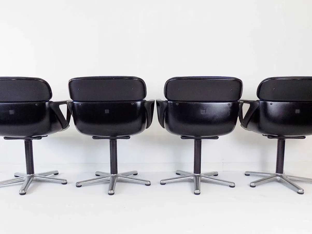 4er-Set Stühle Modell 190 von Hans Roericht (blau) 8