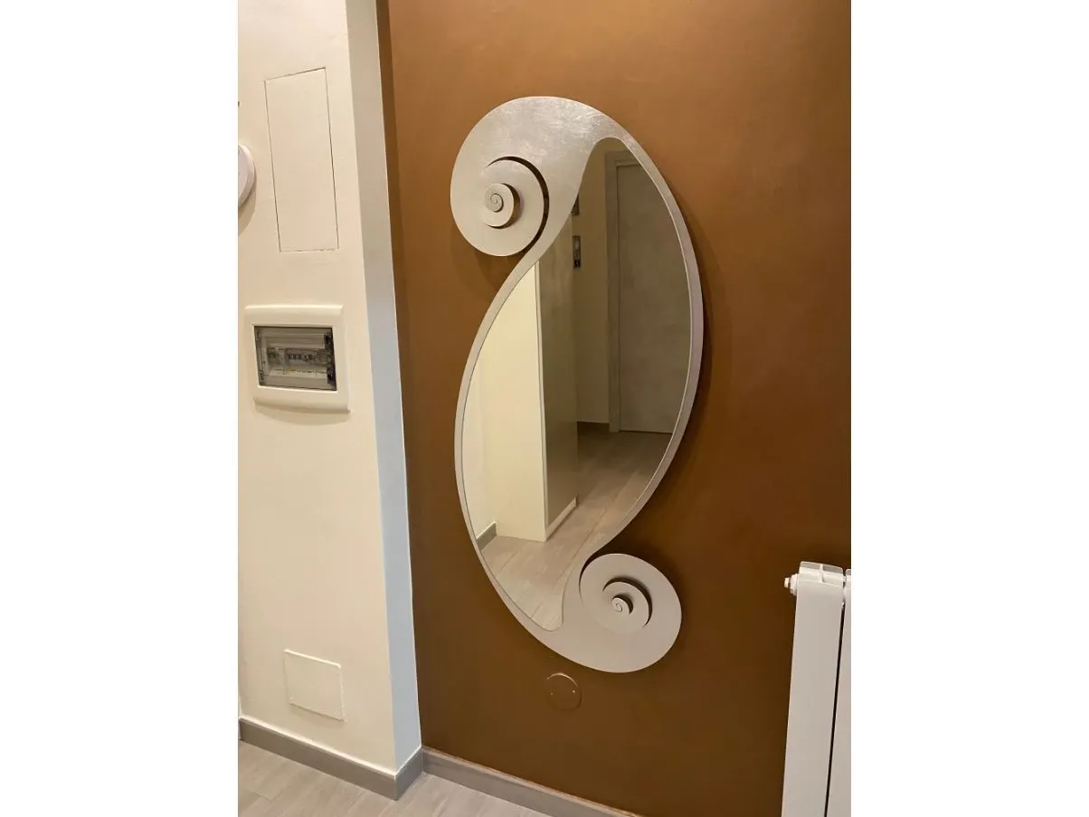 Vintage wall mirror with silver frame, 1