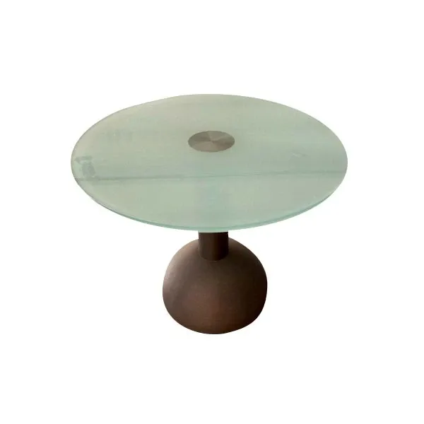 Tavolo rotondo Calice 70 in cristallo e metallo, Poltrona Frau image