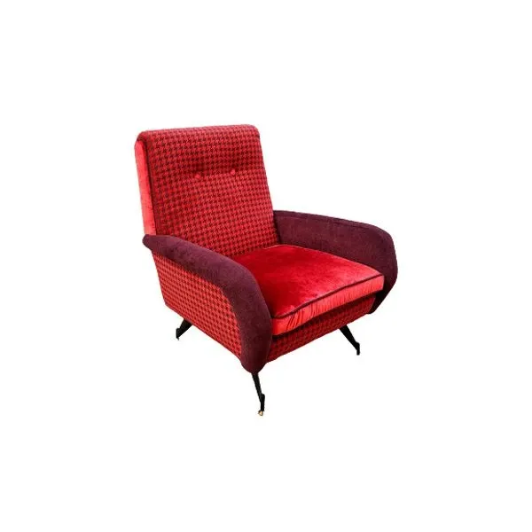 Poltrona vintage in velluto rosso (anni ' 60), image