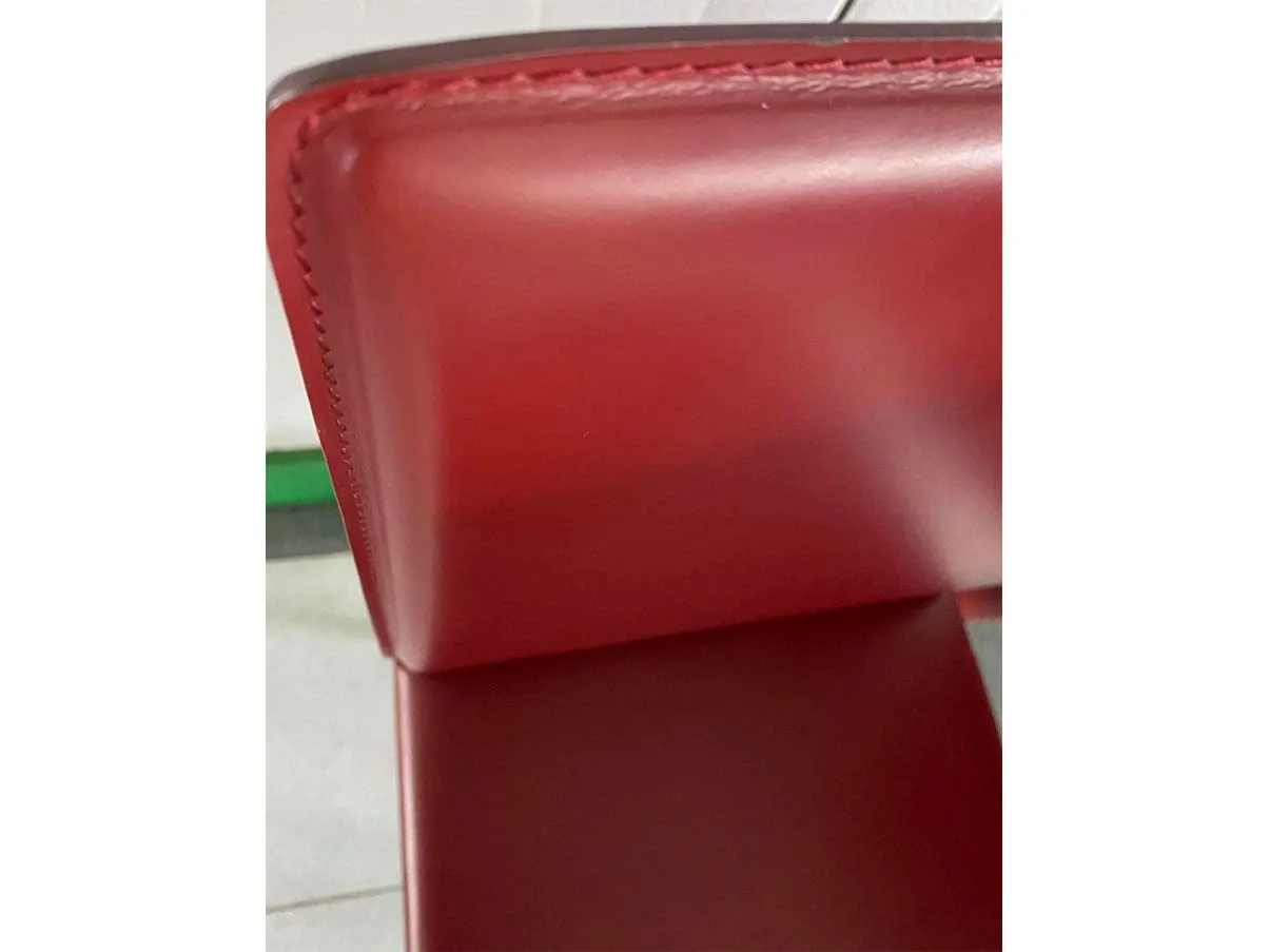 Sedia Bordeaux metallo rivestito in cuoio (bordeaux), MD Work 2