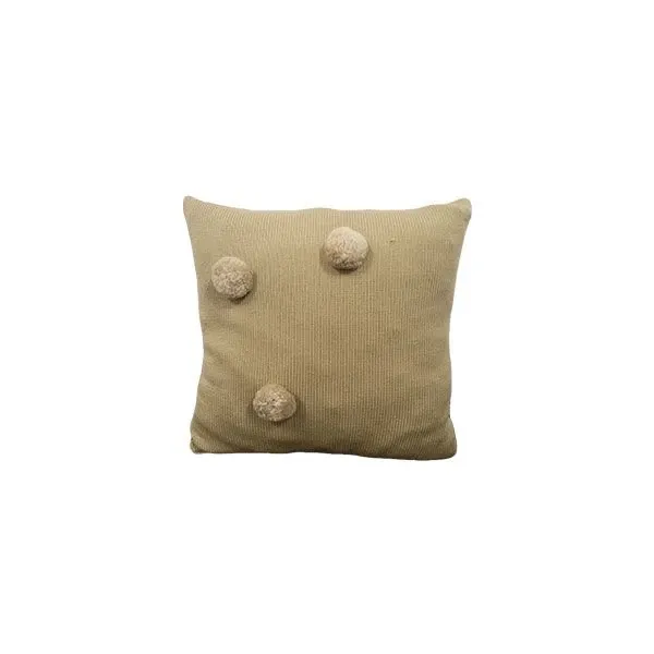 Cuscino Pon Pon Mod. 2 in lana (beige), Ivano Redaelli 