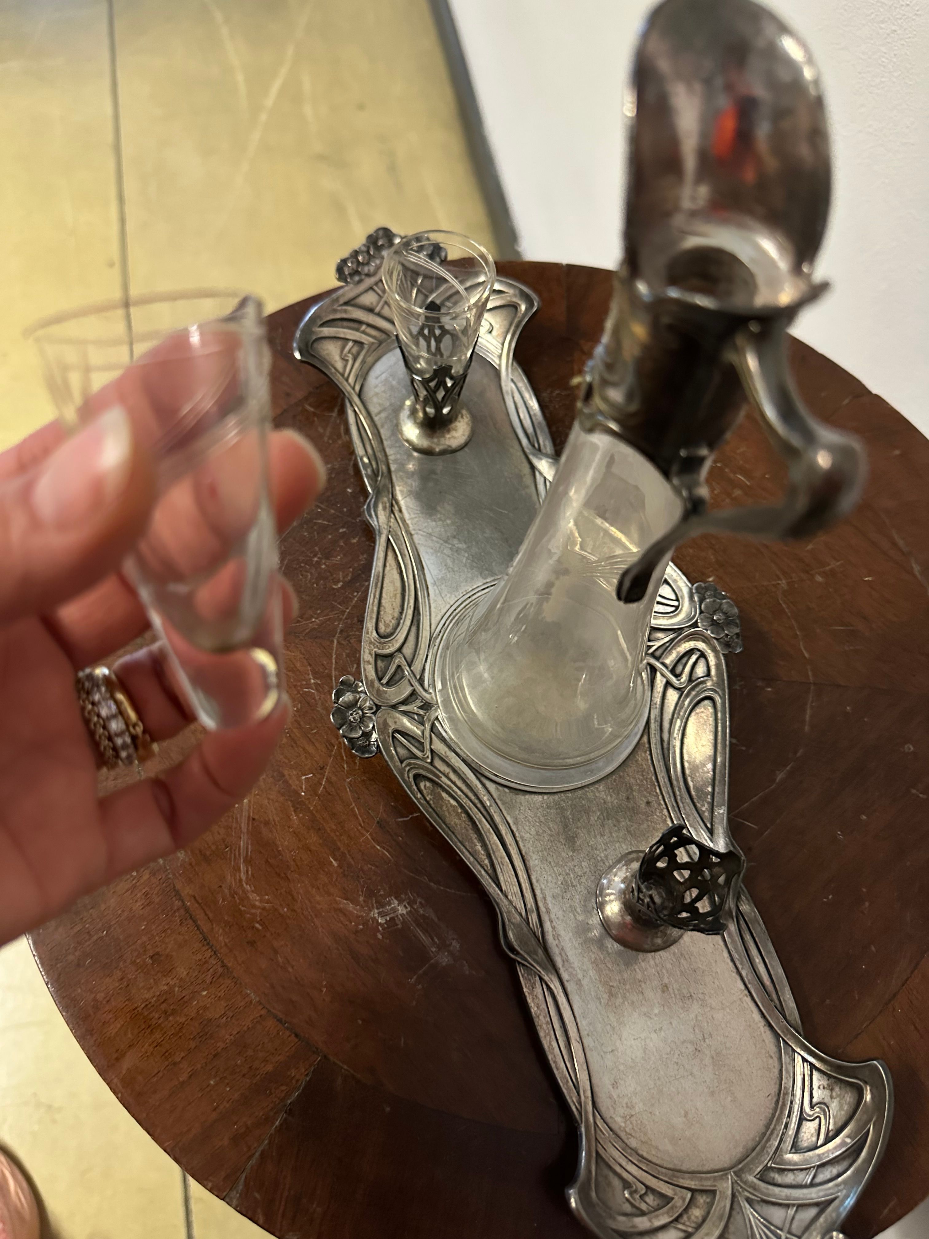 Set cocktail Liberty in metallo e vetro ('900) Side