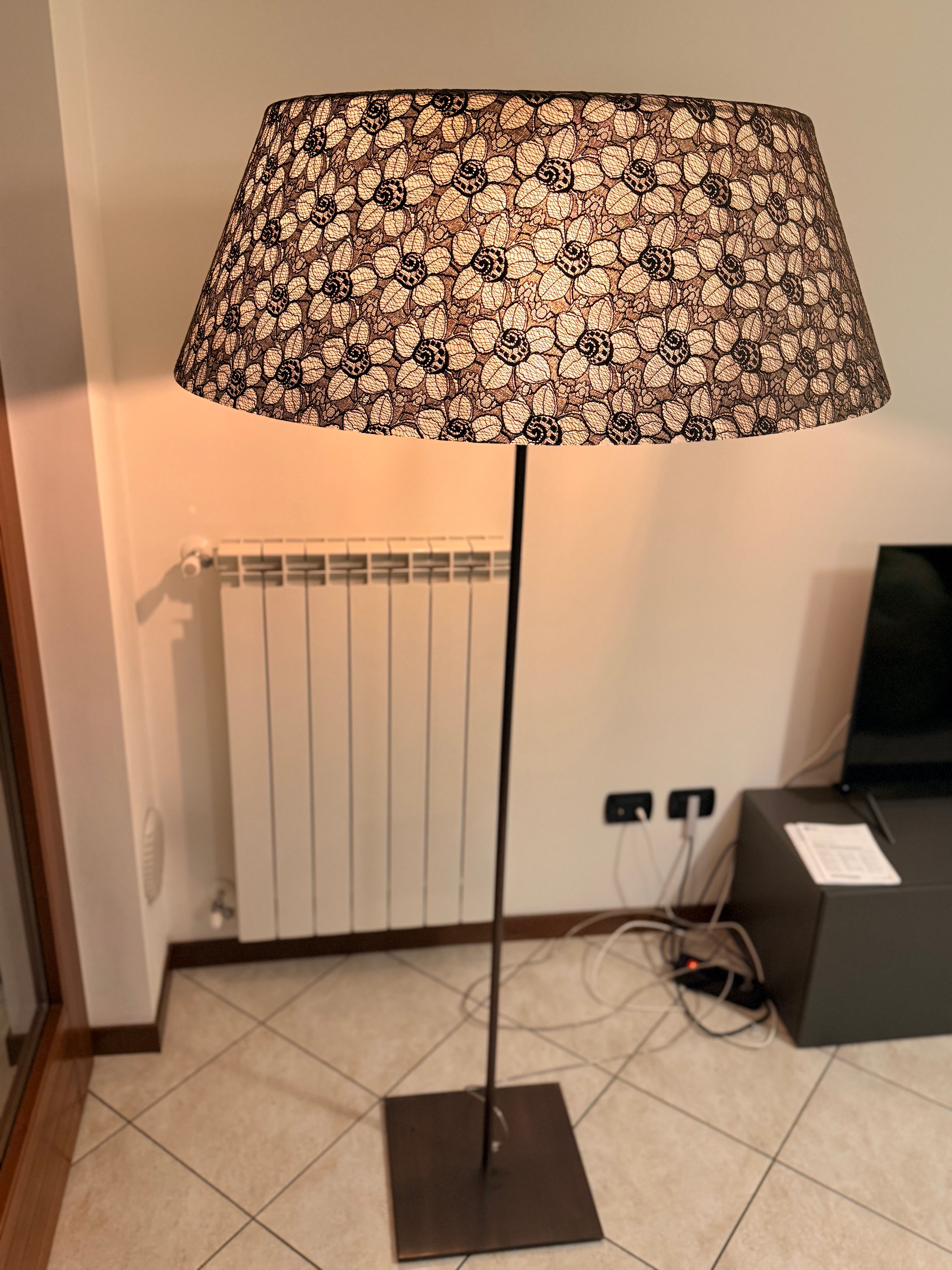 Fiberglass and Lace Floor Lamp Front