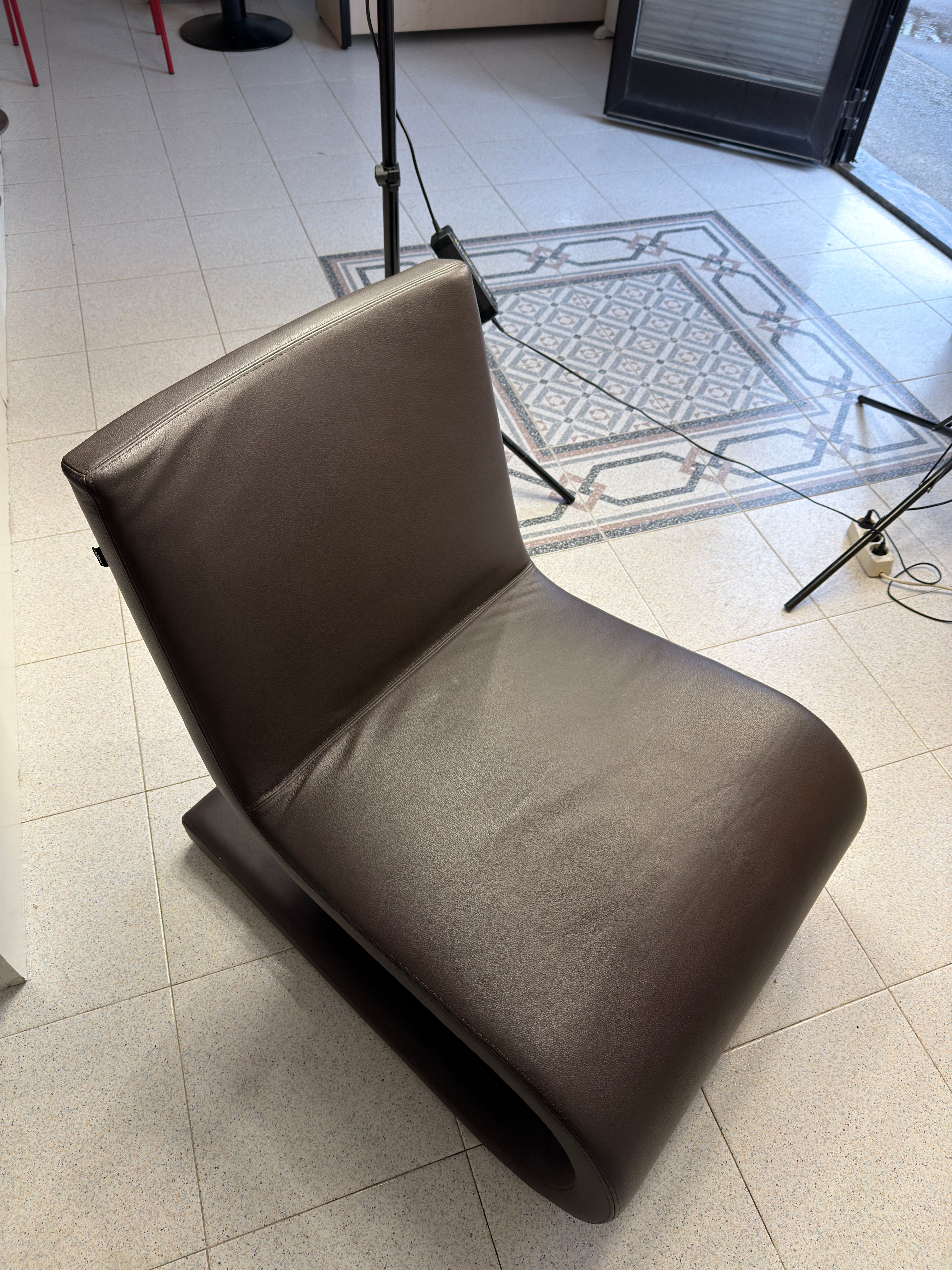 Snake Armchair in Moka Leather Details