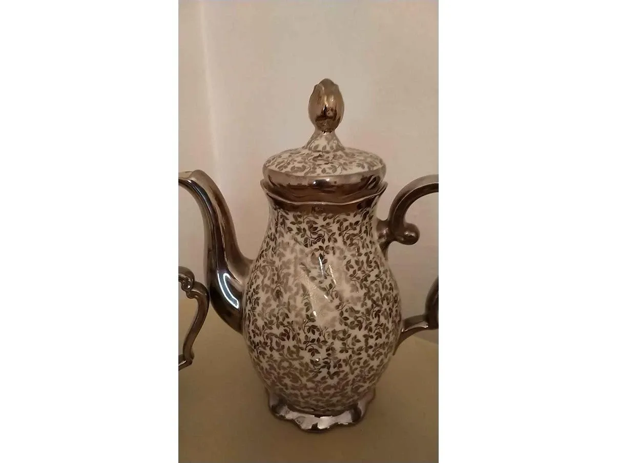 Vintage porcelain and silver tea set (1960s) 1