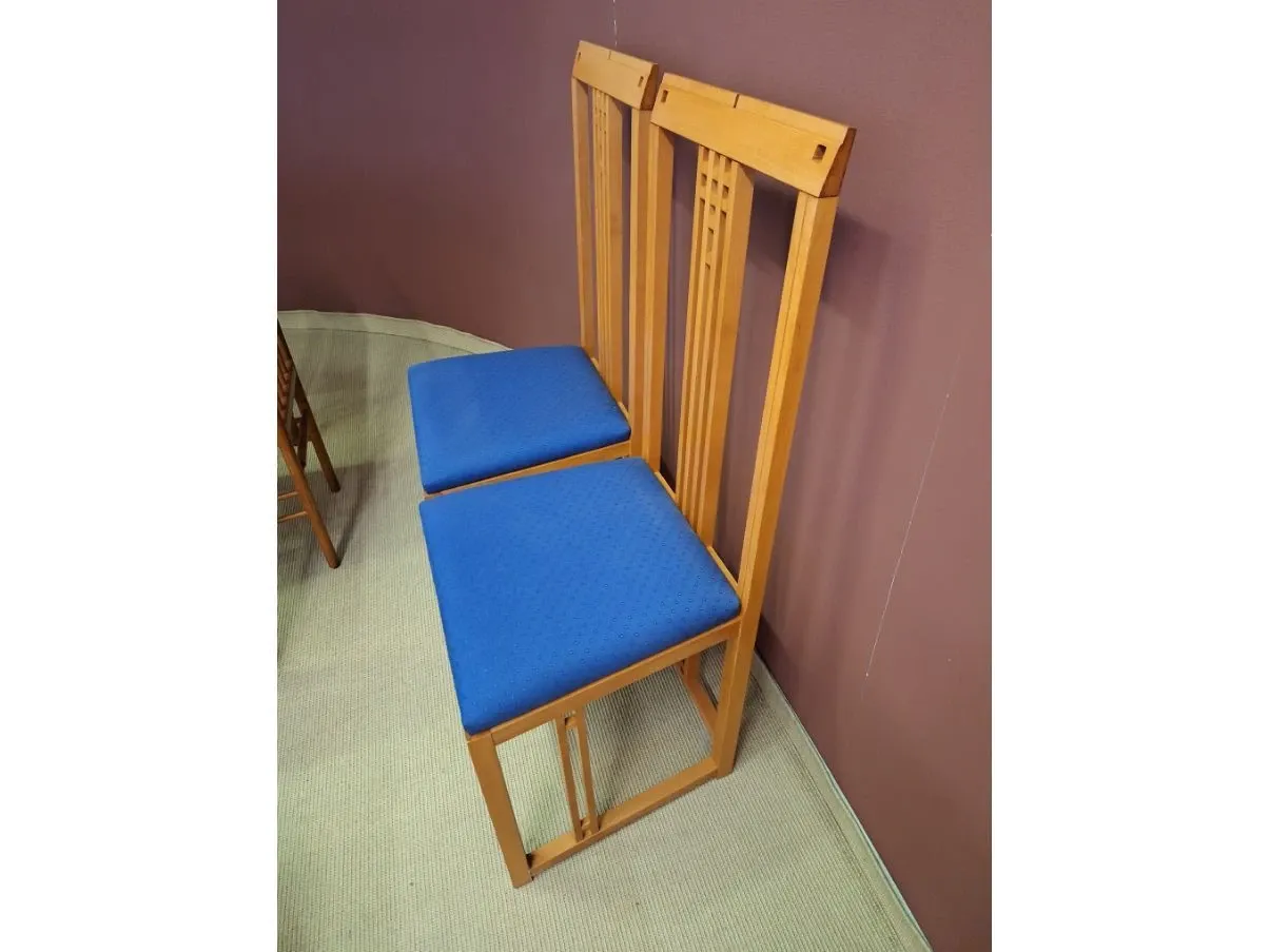 Set of 2 Gallery 80 chairs in blue beech, Giorgetti 3