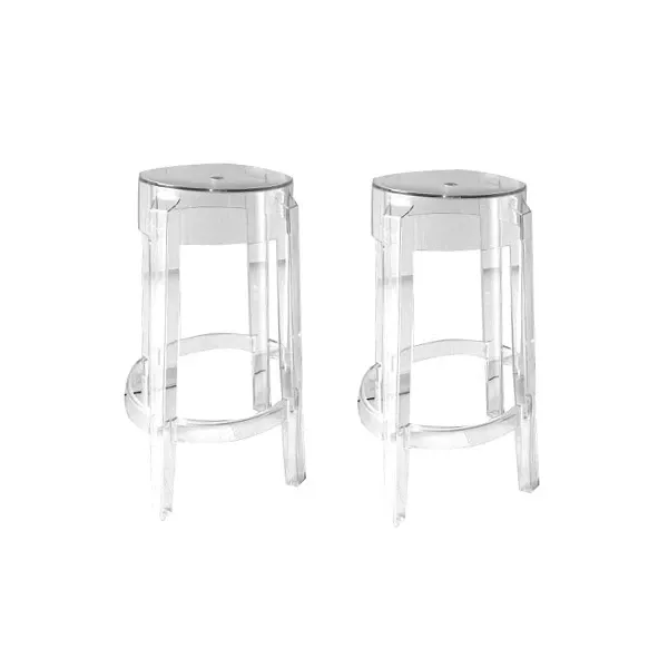 Set of 2 Charles Ghost stools in polycarbonate, Kartell image