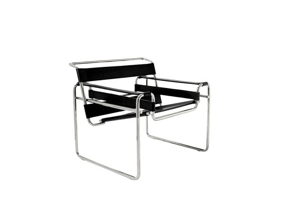 Wassily Chair (black leather), Knoll image