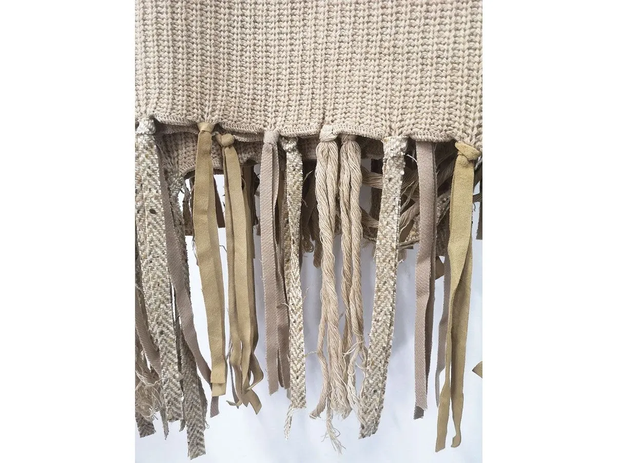 Maxiplaid Vintage con frange (beige), Ivano Redaelli 5