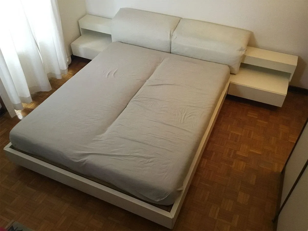 Bridge double bed with bedside tables (white) 5